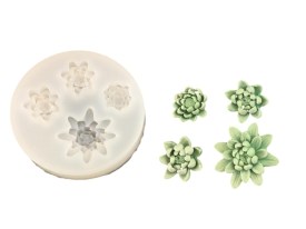 Molde silicona 4 mini suculentas